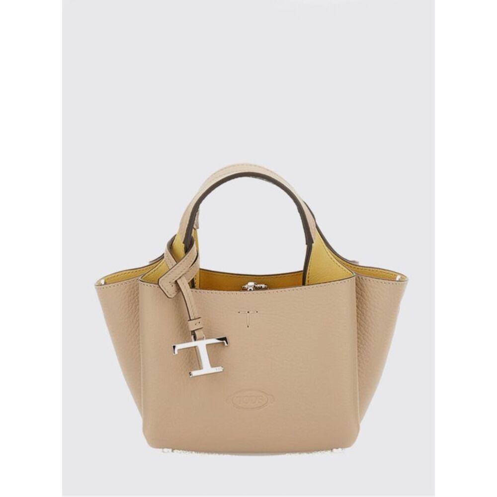 Tod's Women Small Grained Leather Handbag Tod's With Flared Design And Charm